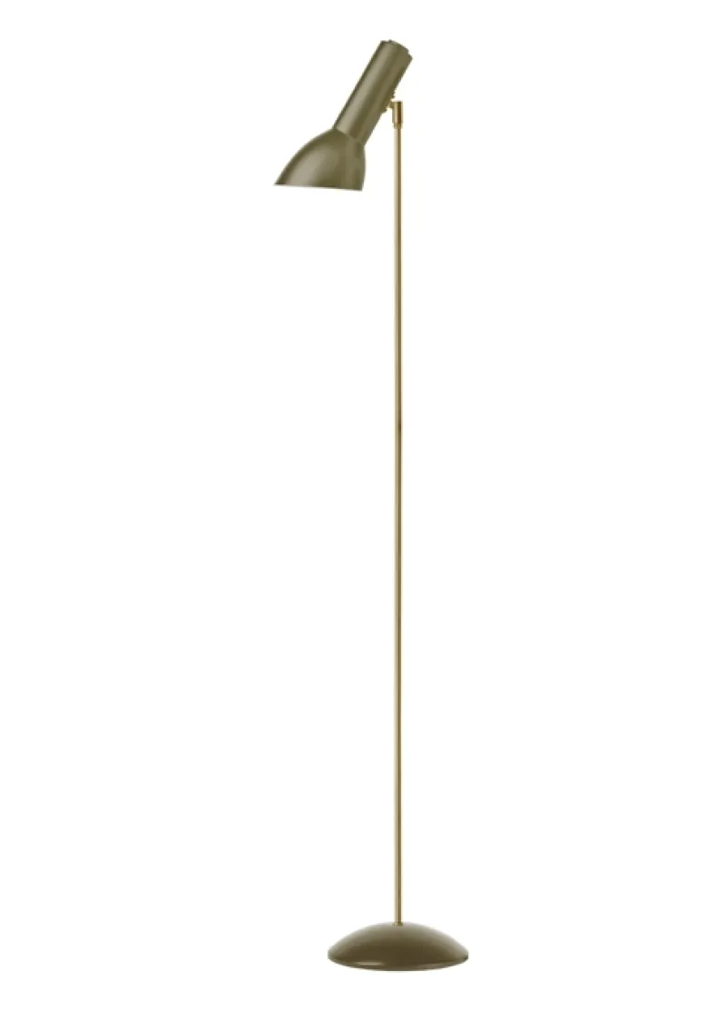 Best Oblique Gulvlampe Messing, olivengrøn Standerlamper|Læselamper