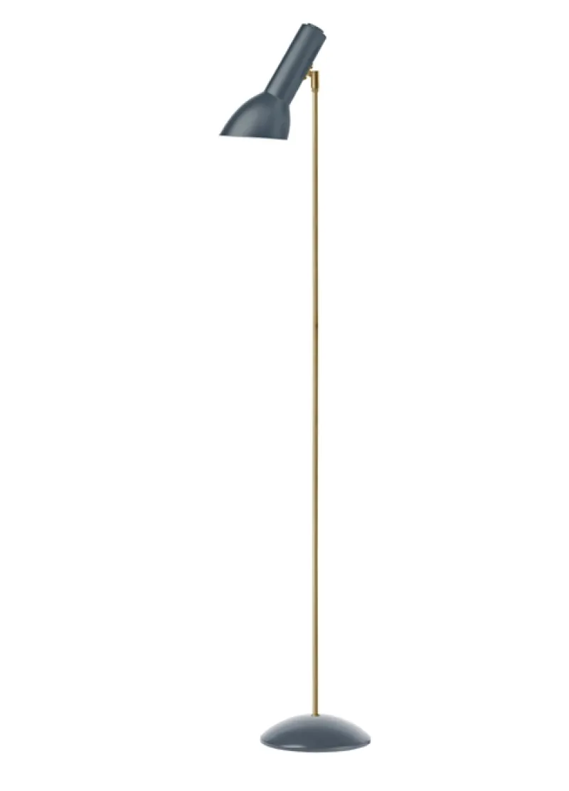 Best Oblique Gulvlampe Messing, petroleumsblå Standerlamper|Læselamper