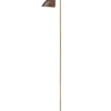 Sale Oblique Gulvlampe Messing, teglrød Standerlamper|Læselamper