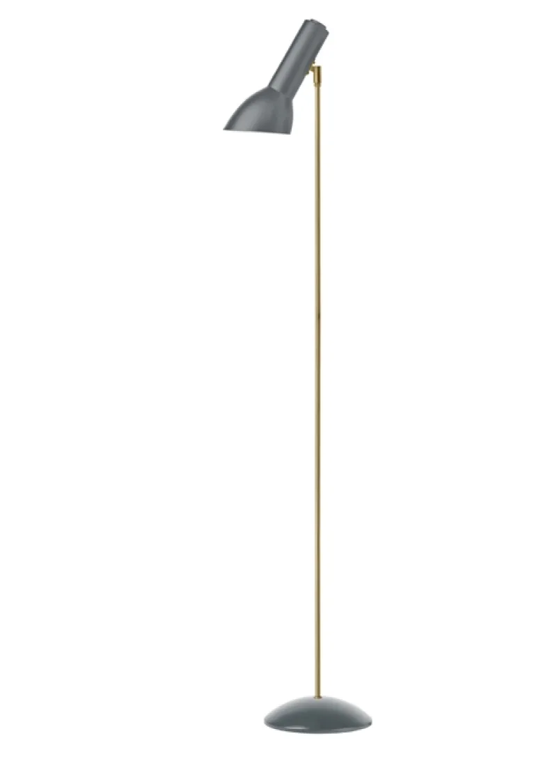 Best Oblique Gulvlampe Messing, flintgrå Standerlamper|Læselamper