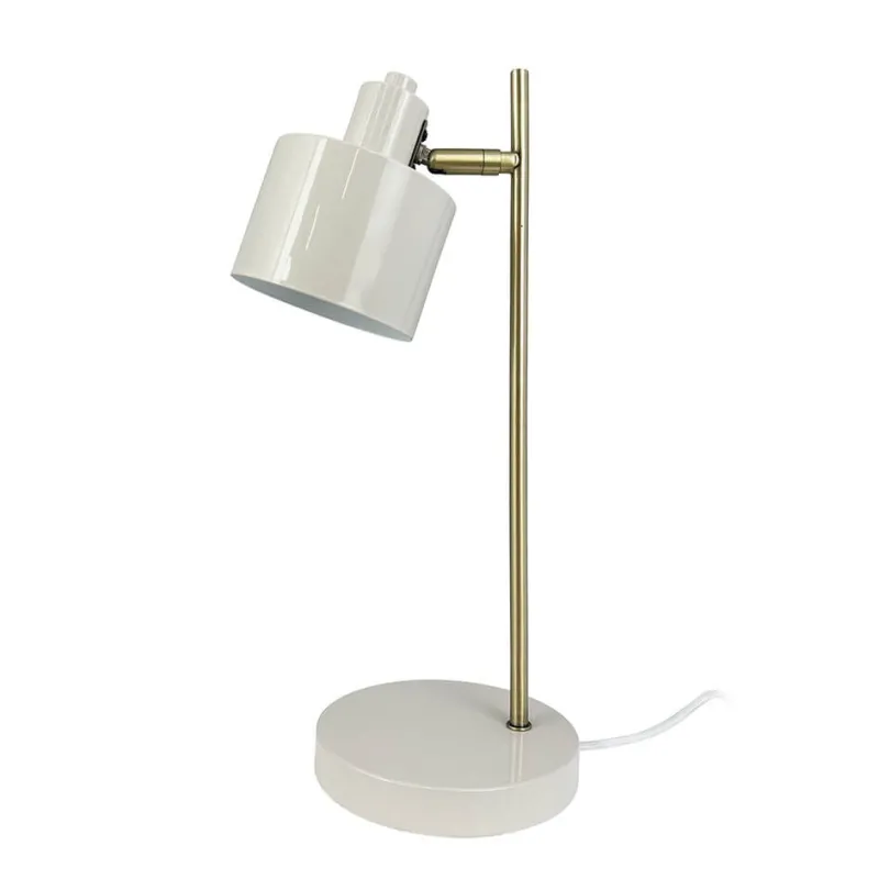 Outlet Ocean bordlampe, beige/messing Messinglamper|Skrivebordslamper