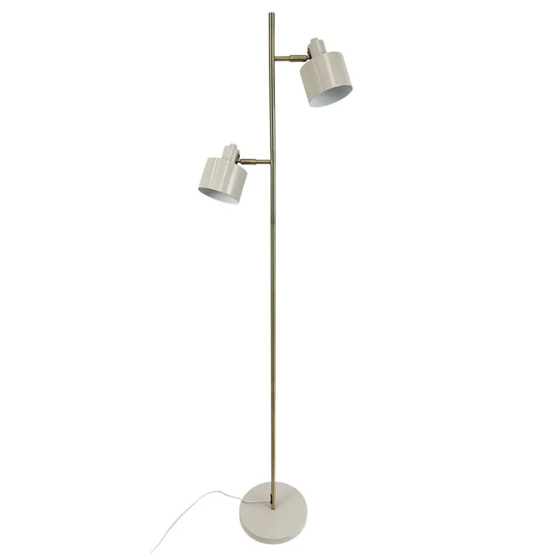 Outlet Ocean gulvlampe, beige/messing Messinglamper|Standerlamper