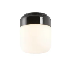 Clearance Ohm 140/170 loftlampe / væglampe, sort/mat opal Sorte Væglamper|Glas Lamper