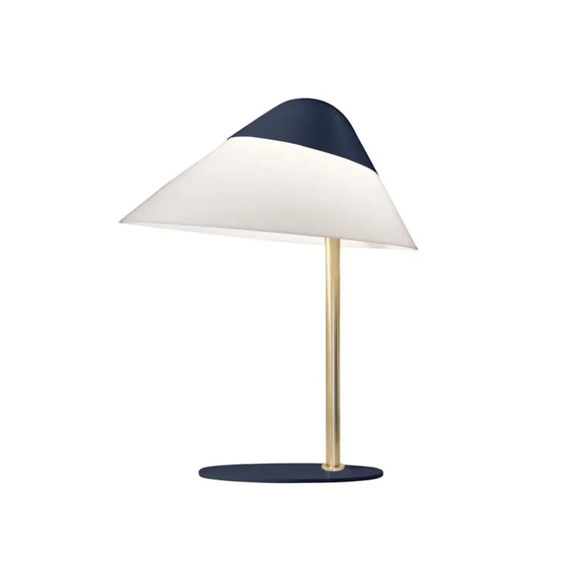 Online Opala Mini bordlampe, messing/blå Kontorlamper|Bordlamper