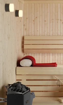 Discount Opus 100/100 Sauna væglampe, grå Glas Lamper|Vådrumslamper
