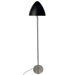 New Oulu gulvlampe, sort/børstet stål Entre Lamper|Gulvlamper