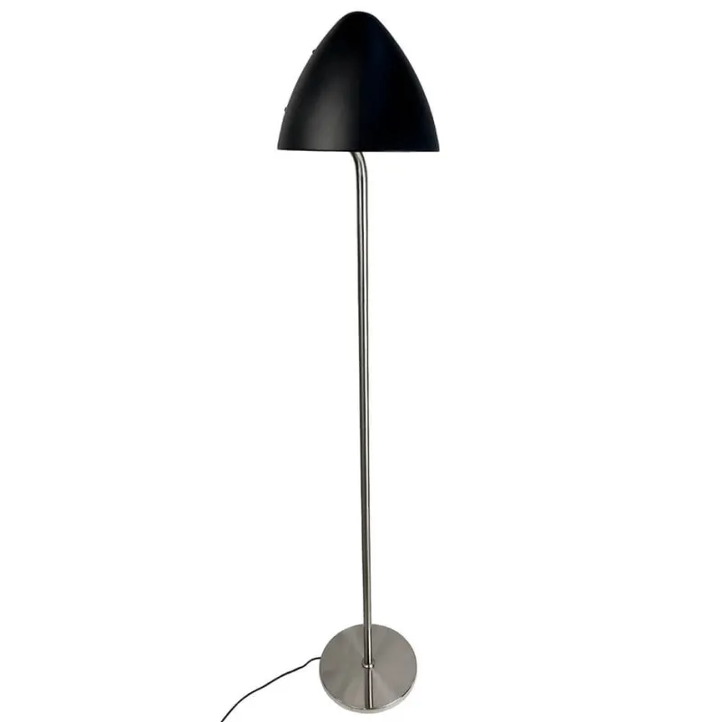 New Oulu gulvlampe, sort/børstet stål Entre Lamper|Gulvlamper