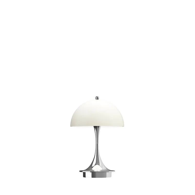 Online Panthella 160 Portable V3 bord- / batterilampe, krom/beige opal Transportable Lamper|Lamper Til Reol