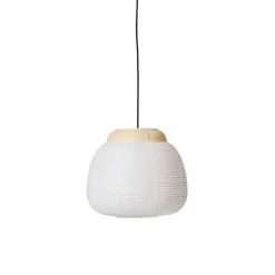 Outlet Papier single pendel Ø40, hvid/gul Børn Rispapir Lamper|Hængelamper