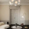 New Petalii 10 lysekrone, poleret messing/hvid Hvide Lamper|Lamper Til Sofabord