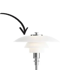 Outlet PH 2/1 glas overskærm t/bordlampe, væglampe og st.krone Glasskærm Mv. Til Ph Lampe
