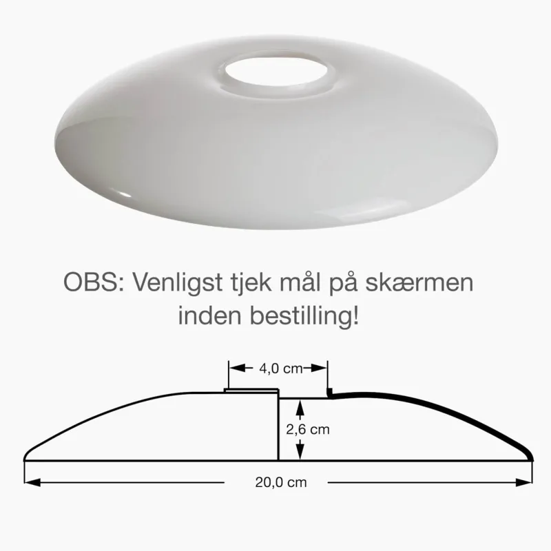 PH 2/1 glas overskærm t/pendel Glasskærm Mv. Til Ph Lampe