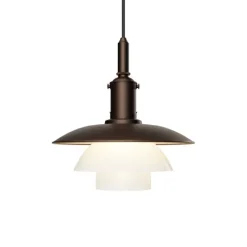 Outlet PH 3/3 pendel, aged brass/opal Messinglamper|Hvide Lamper