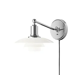 Sale PH 2/1 væglampe m/ledning, hvid opal Hvide Lamper|Glas Lamper