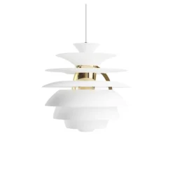 Online PH Snowball pendel, soft white/messing Messinglamper|Hvide Lamper