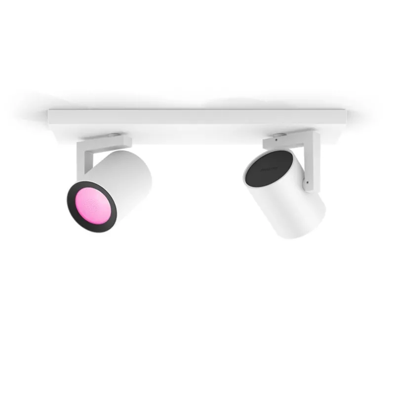 Online Hue Argenta White and Color Ambiance dobbelt spot, hvid Spotlampe|Lamper Til Værksted
