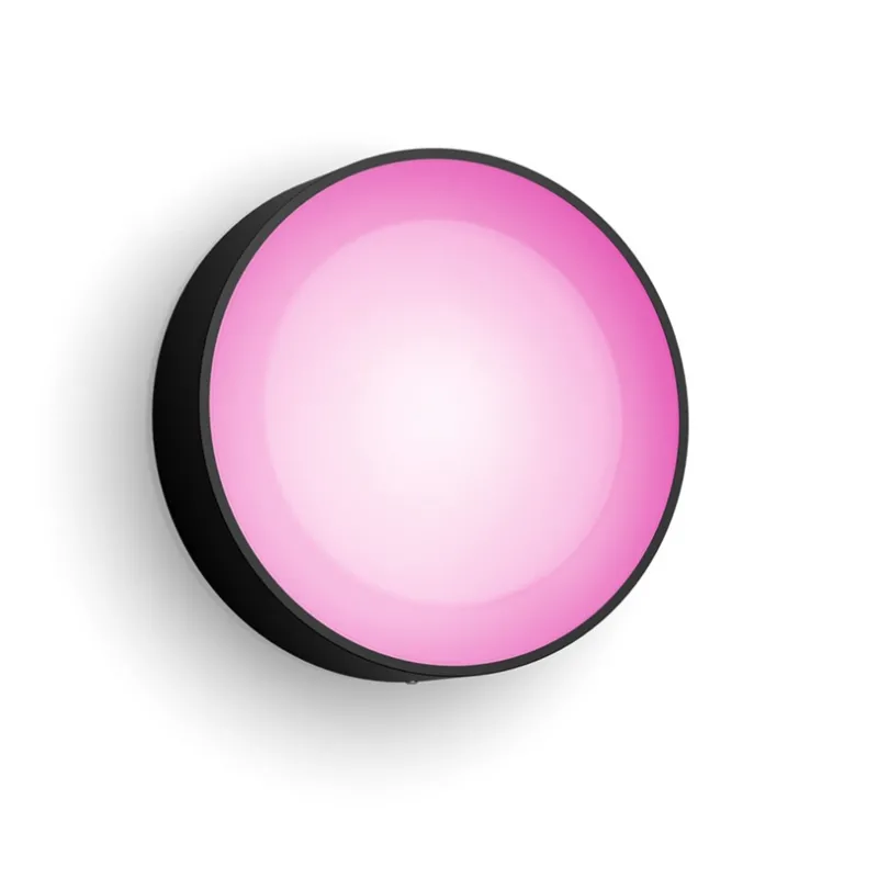New Hue Daylo White and Color Ambiance udendørs væglampe, sort Sorte Væglamper|Vådrumslamper