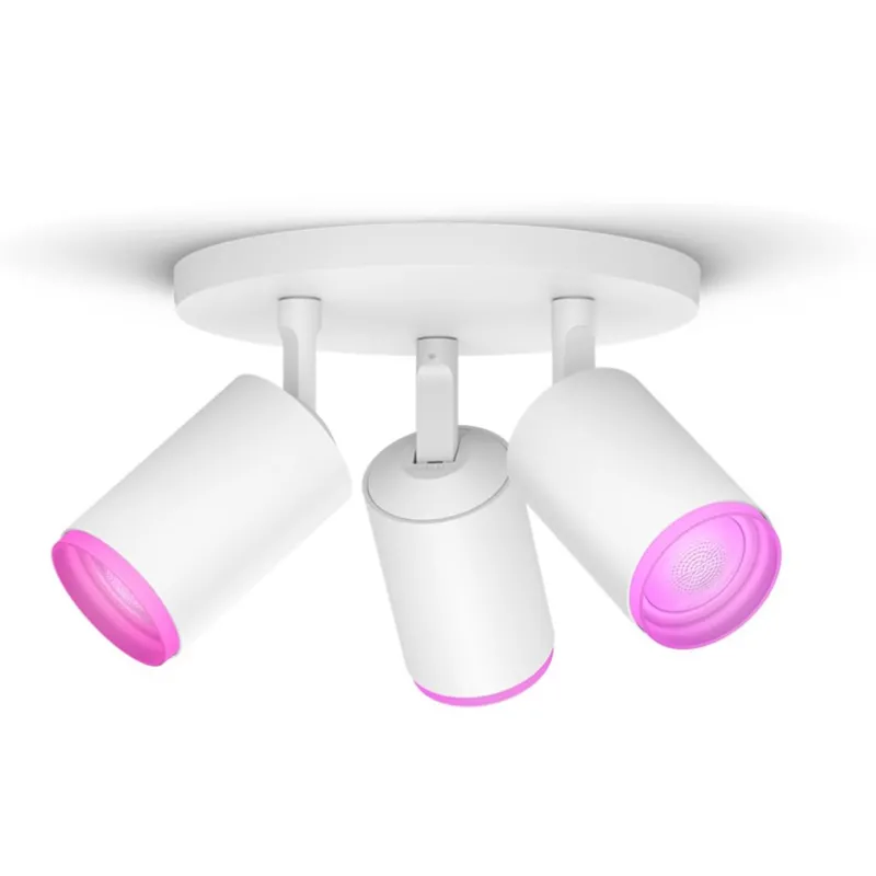 New Hue Fugato White and Color Ambiance 3 spots, hvid Spotlampe|Lamper Til Værksted