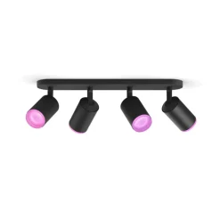 Outlet Hue Fugato White and Color Ambiance 4 spots, sort Spotlampe|Lamper Til Værksted