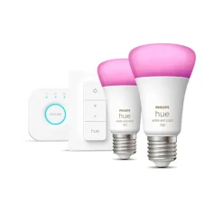 Clearance Hue White and Color Ambiance Startsæt 9W LED E27 (2-sæt) Philips Hue Pærer|Pærer