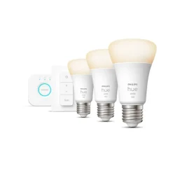Hot Hue White startsæt 9,5W LED E27 (3-sæt) Pærer|Philips Hue Pærer