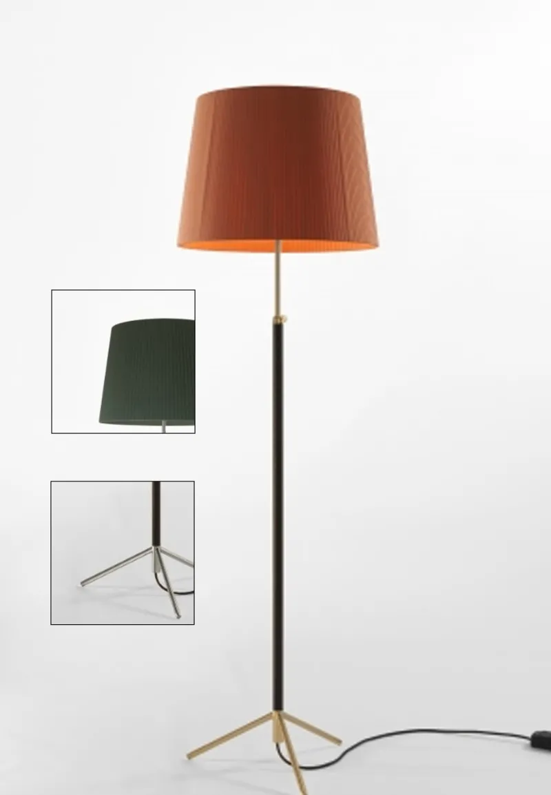 New Pie de salón Gulvlampe G1 grøn/krom Standerlamper