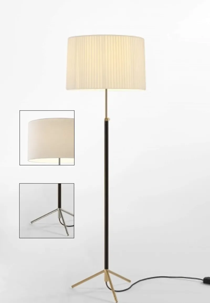 Best Pie de salón Gulvlampe G2 hvid/krom Standerlamper