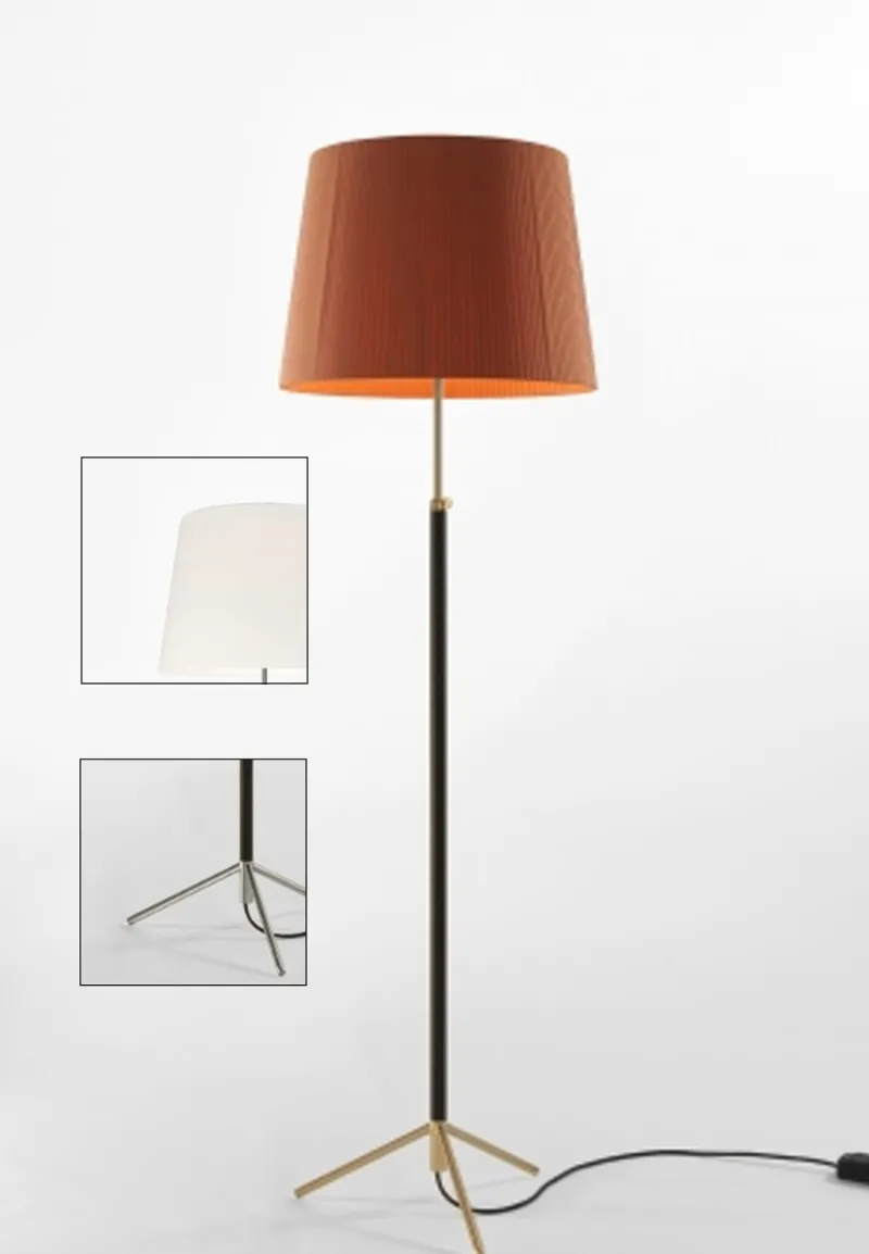 Clearance Pie de salón Gulvlampe G1 hvid/krom Standerlamper