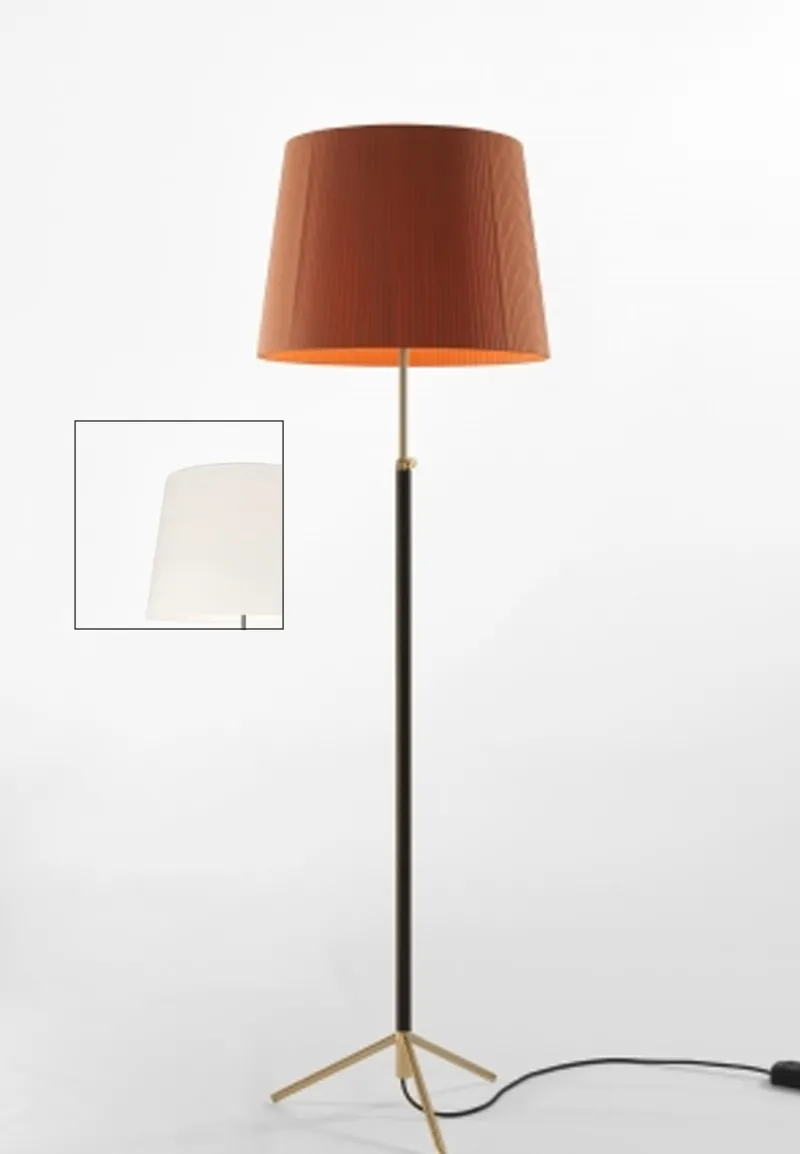 Discount Pie de salón Gulvlampe G1 hvid/messing Standerlamper