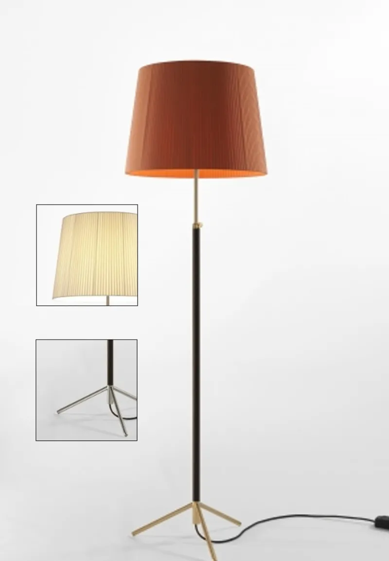 New Pie de salón Gulvlampe G1 natur/krom Standerlamper