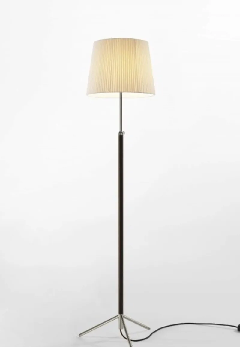 Best Pie de salón Gulvlampe G3 natur/krom Standerlamper