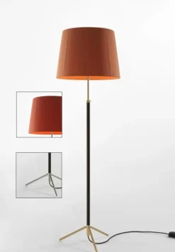 New Pie de salón Gulvlampe G1 rød/krom Standerlamper