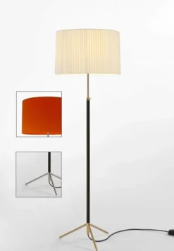 Pie de salón Gulvlampe G2 rød/krom Standerlamper