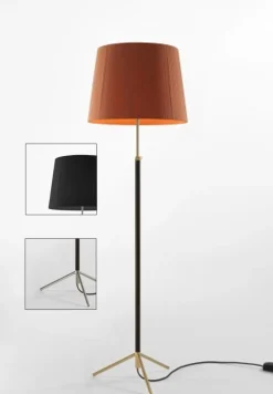 Outlet Pie de salón Gulvlampe G1 sort/krom Standerlamper