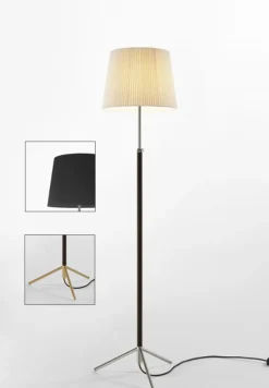Outlet Pie de salón Gulvlampe G3 sort/messing Standerlamper