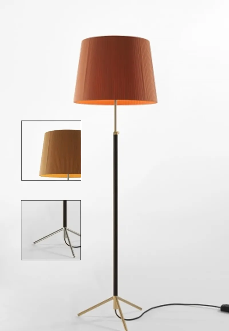 Best Pie de salón Gulvlampe G1 sennep/krom Standerlamper