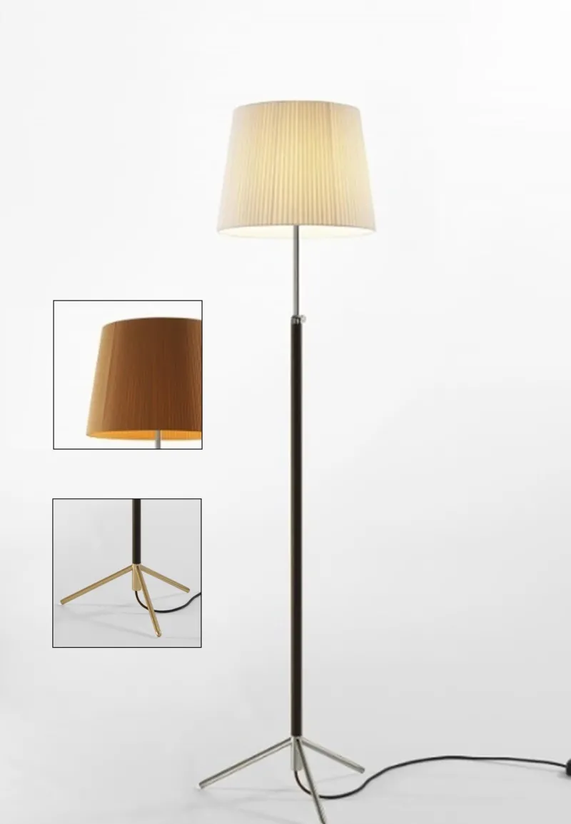 Best Pie de salón Gulvlampe G3 sennep/messing Standerlamper