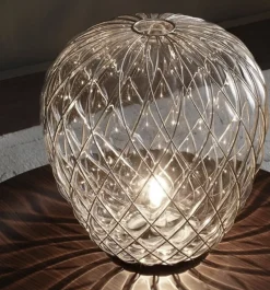 Outlet Pinecone Bordlampe, Stor - Ø50, klar/chrome Glas Lamper|Bordlamper
