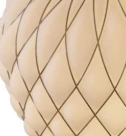 Discount Pinecone Pendel, Stor - Ø50, hvid/guld Glas Lamper|Pendler