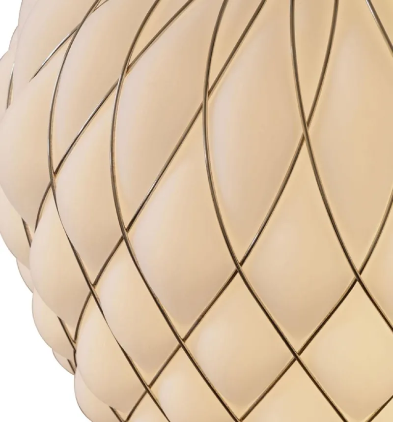 Discount Pinecone Pendel, Stor - Ø50, hvid/guld Glas Lamper|Pendler