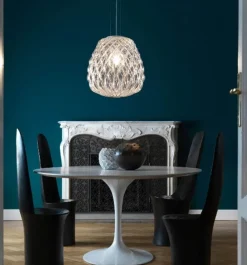 Clearance Pinecone Pendel, stor - Ø50, klar/chrome Glas Lamper|Spisebordslamper
