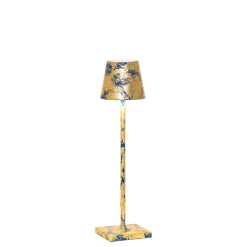 Clearance Poldina micro batterilampe / bordlampe, capriblå/antik guld Transportable Lamper|Lamper Til Sofabord