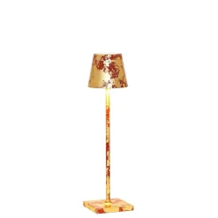 Discount Poldina micro batterilampe / bordlampe, rød/antik guld Transportable Lamper|Lamper Til Sofabord