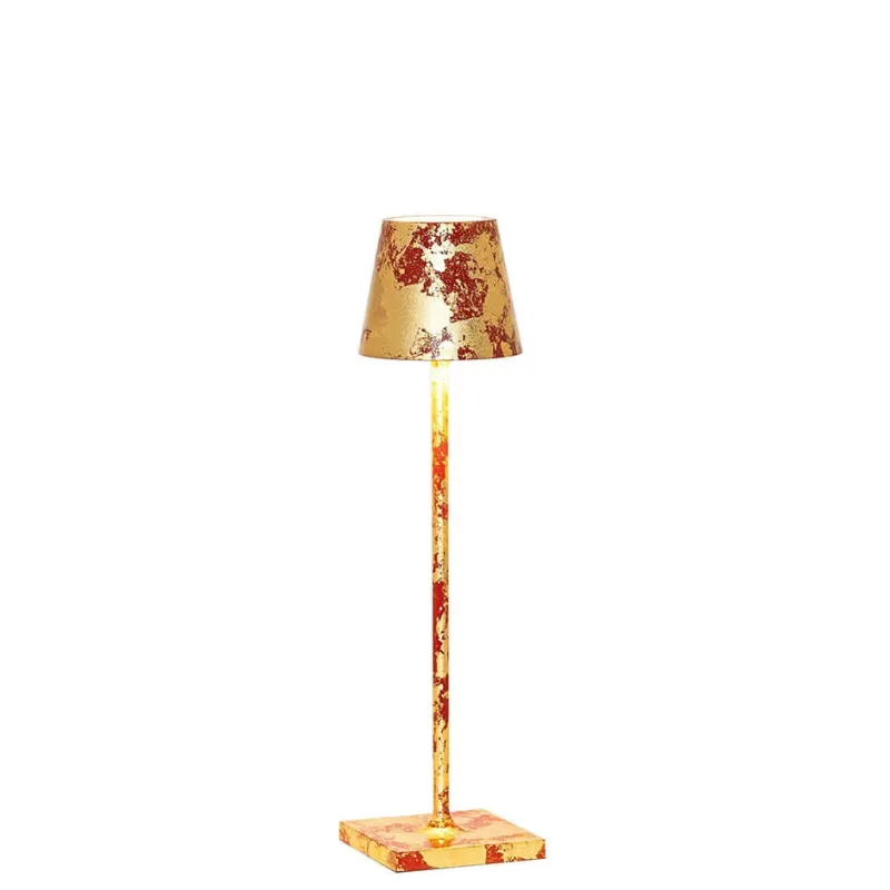 Discount Poldina micro batterilampe / bordlampe, rød/antik guld Transportable Lamper|Lamper Til Sofabord