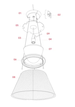 Clearance Reservedel: Lamp holder support til Flos Romeo Moon S2 Reservedele Til Lamper