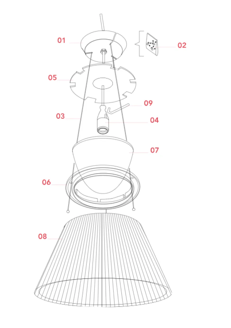 Clearance Reservedel: Lamp holder support til Flos Romeo Moon S2 Reservedele Til Lamper