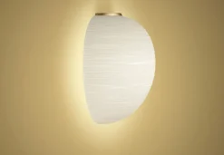 Hot Rituals XL semi væglampe, guld Hvide Lamper|Glas Lamper