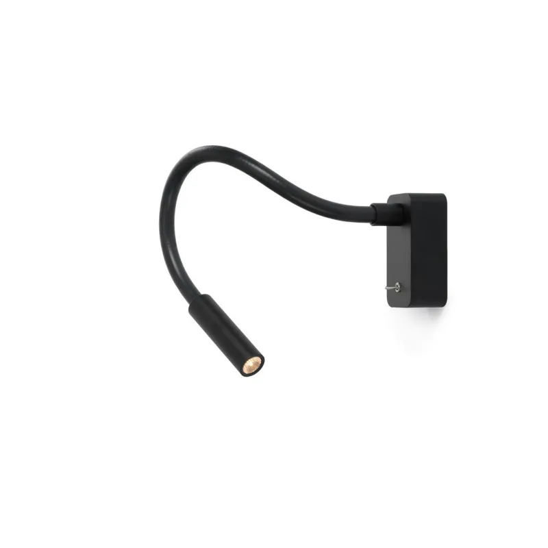 Best Scar-Led 1FDS væglampe påbyg, L400, sort/sort Sorte Væglamper|Læselamper