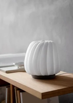 Clearance ST906 Mini bordlampe, papir/hvid, 18 x 18 cm Lamper Til Sofabord|Soveværelseslamper