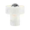 Discount Stone Portable bordlampe / batterilampe, hvid/sølv Marmor Lamper|Hvide Lamper